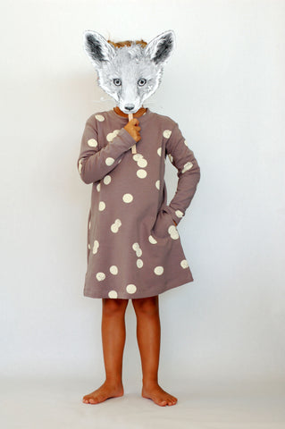Polka-cat Sweatshirt Dress by OMAMImini